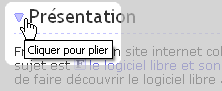 Une image-lien servant à afficher un complément de texte
